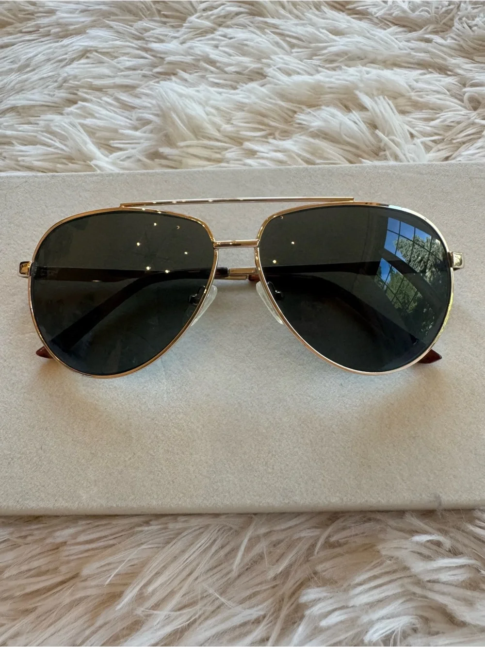 Kenneth Cole Gold Frame Unisex Aviator Sunglasses with Dark Lenses